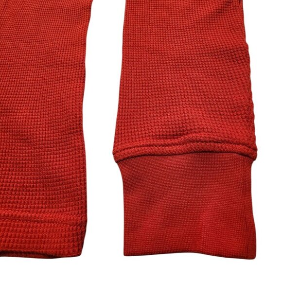 Tommy Hilfiger Men's Waffle-Knit Long-Sleeve Crewneck Pocket T-Shirt Red Small - Picture 6 of 7